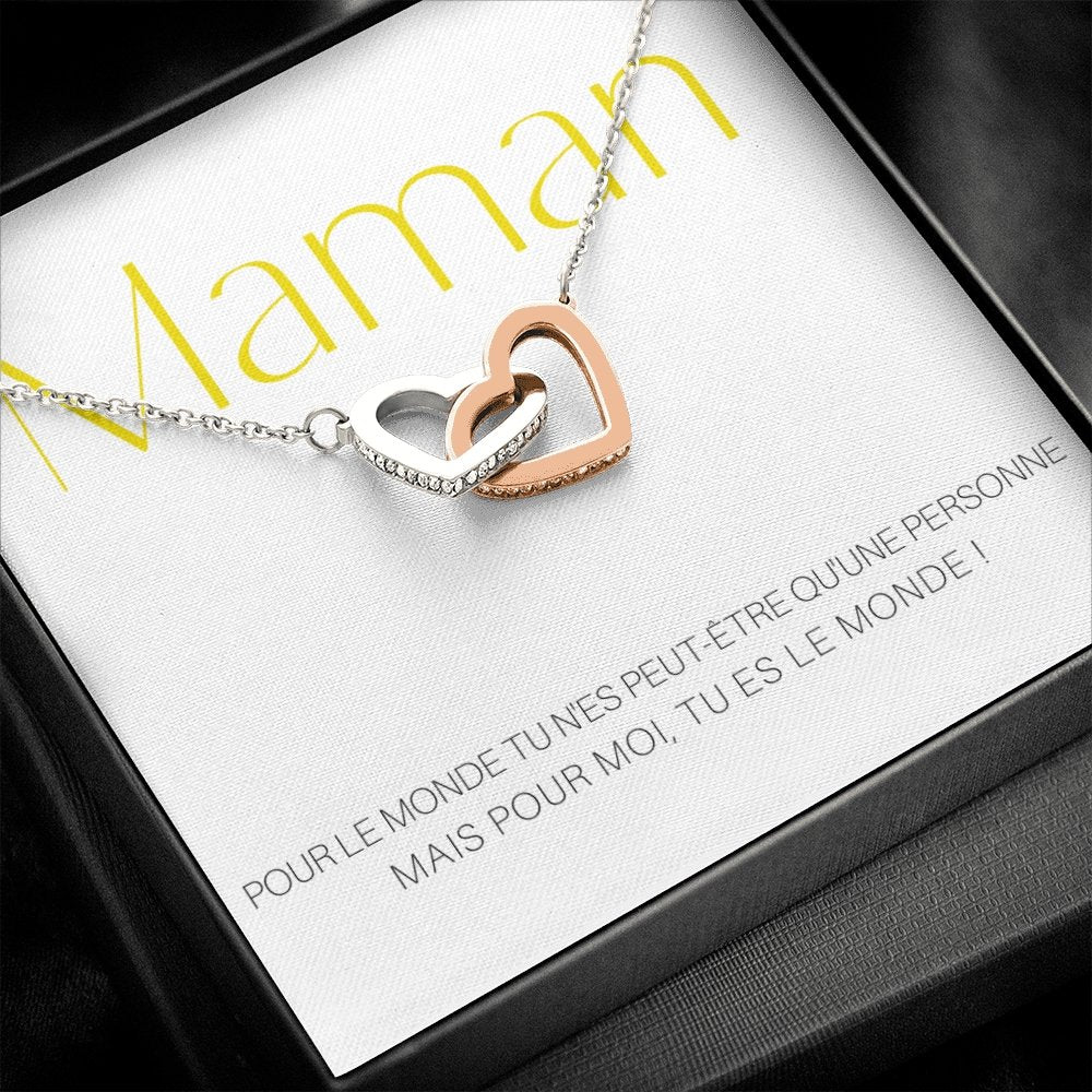 ONEMOM • Collier Déclaration Maman Double Cœur - Lehnaa