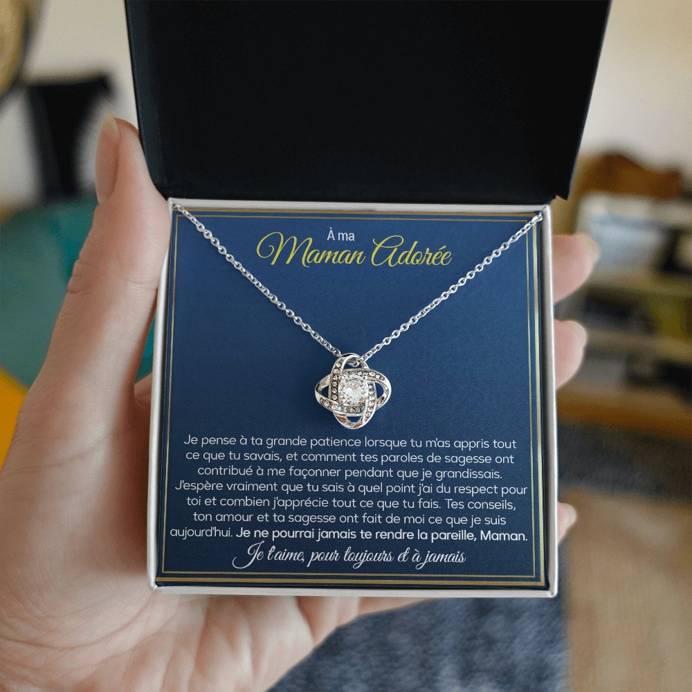 ONEMOM • Collier Déclaration Maman Noeud d'Amour - Lehnaa