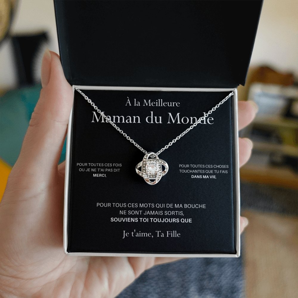 ONEMOM • Collier Déclaration Maman Noeud d'Amour - Lehnaa