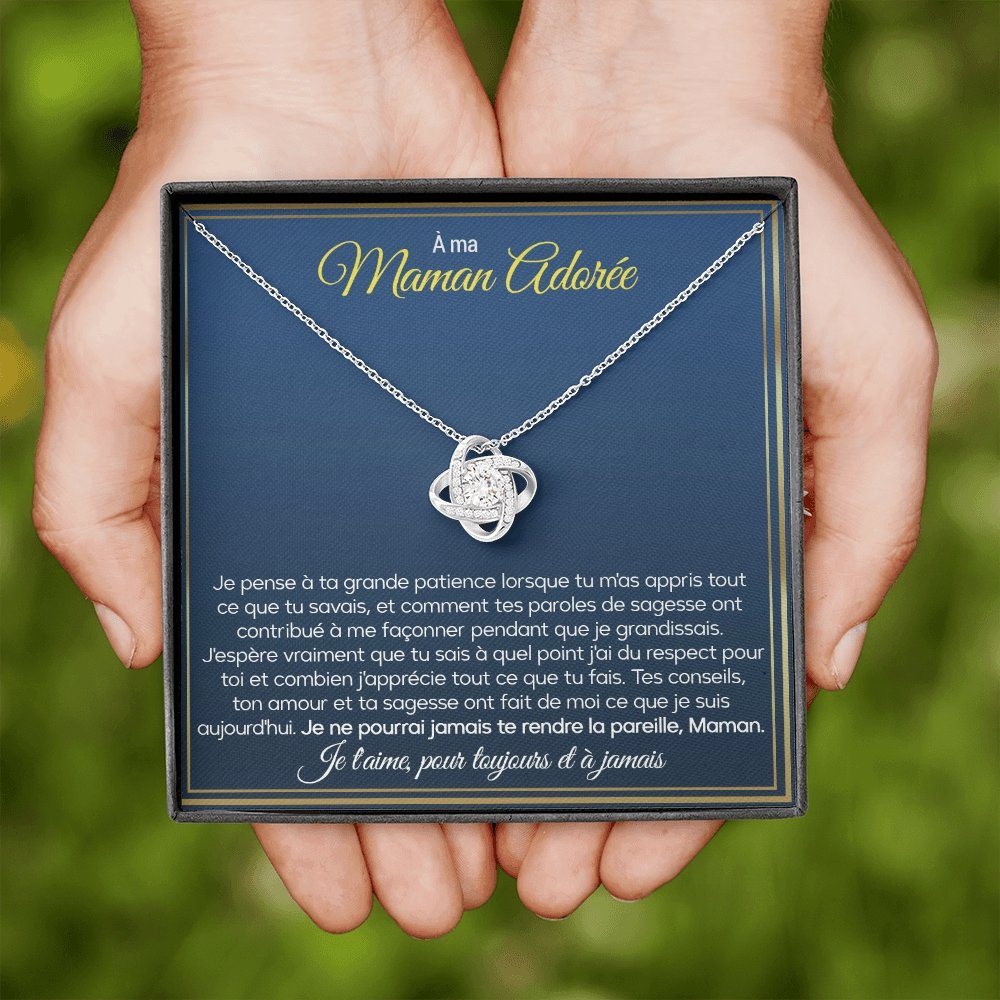 ONEMOM • Collier Déclaration Maman Noeud d'Amour - Lehnaa