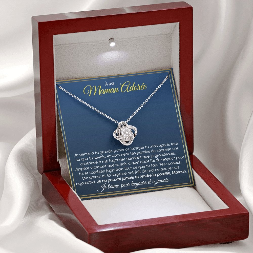 ONEMOM • Collier Déclaration Maman Noeud d'Amour - Lehnaa