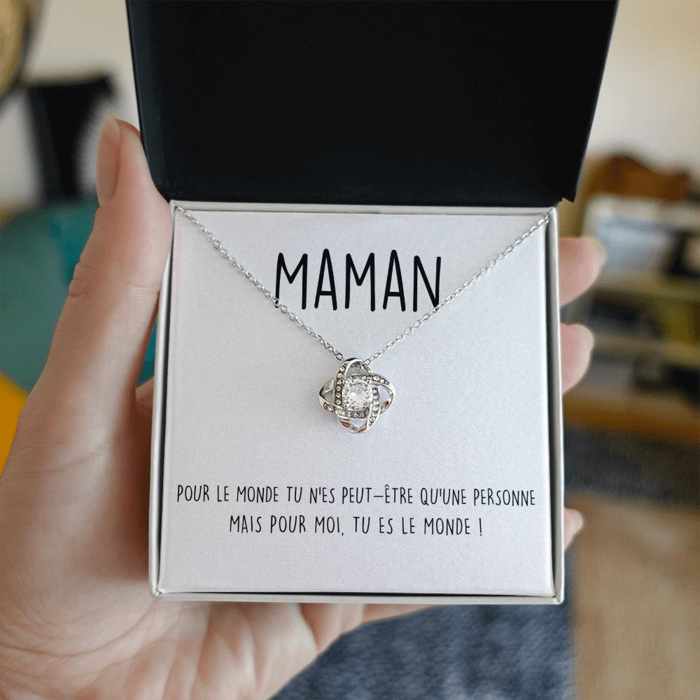 ONEMOM • Collier Déclaration Maman Noeud d'Amour - Lehnaa