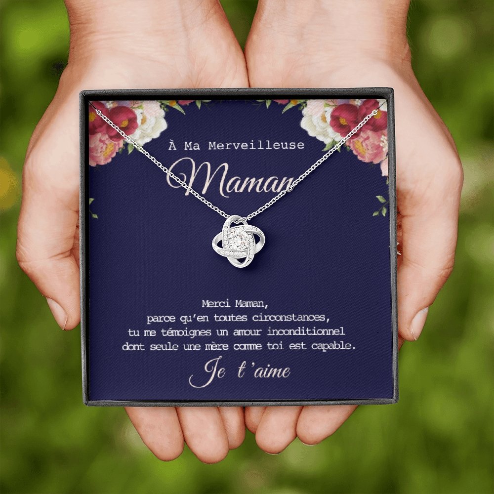 ONEMOM • Collier Déclaration MamanNoeud d'Amour - Lehnaa