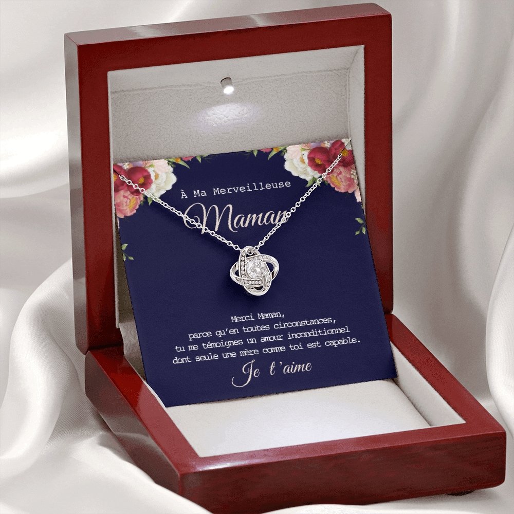 ONEMOM • Collier Déclaration MamanNoeud d'Amour - Lehnaa