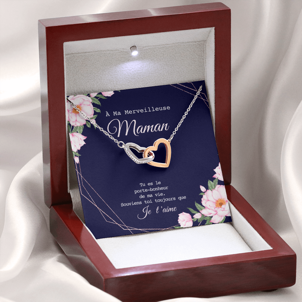 ONEMOM • Collier Déclaration Maman Double Cœur - Lehnaa
