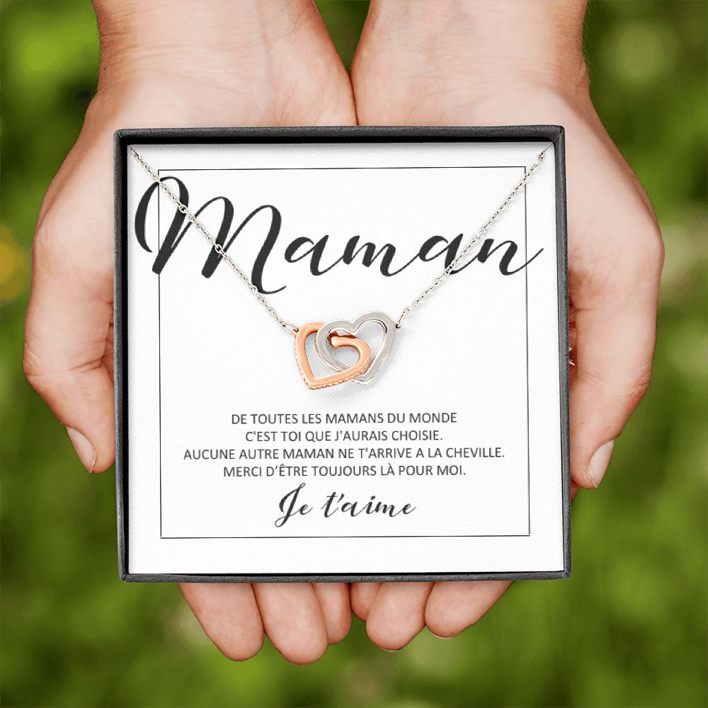 ONEMOM • Collier Déclaration Maman Double Cœur - Lehnaa