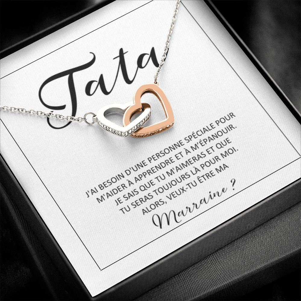 TATAMOUR • Collier pour ma tata Double Cœur - Lehnaa